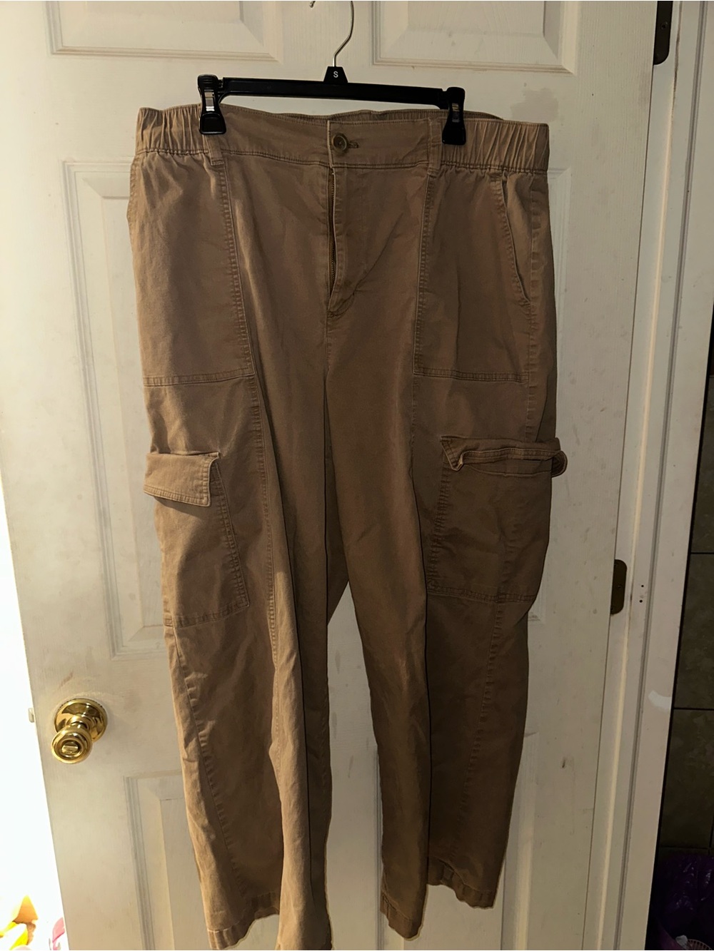 Ava & Viv Tan Cargo Pants with Utility Pockets